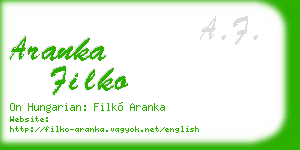 aranka filko business card
