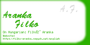 aranka filko business card